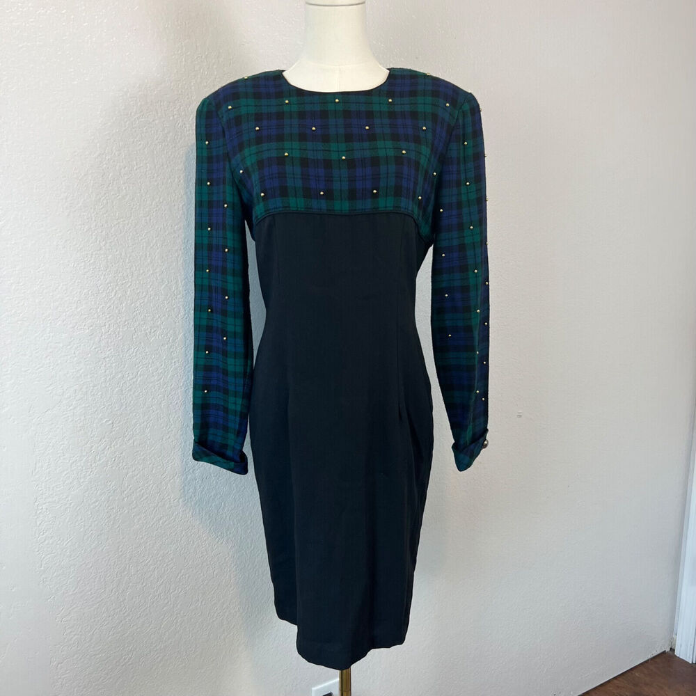 VTG Dark Academia Dress Womens 7/8‎ Tartan Plaid Schoolgirl Grunge Prep Minimal